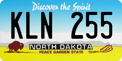 ND license plate KLN255