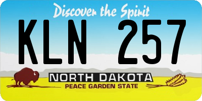 ND license plate KLN257