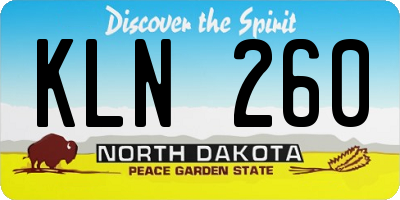 ND license plate KLN260