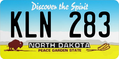 ND license plate KLN283