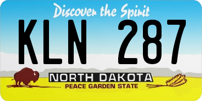 ND license plate KLN287