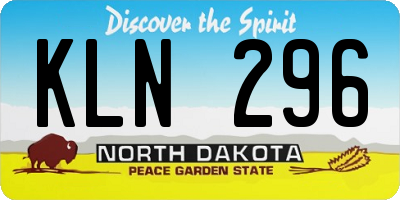 ND license plate KLN296