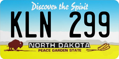 ND license plate KLN299