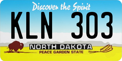 ND license plate KLN303