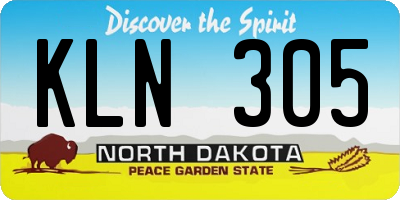 ND license plate KLN305