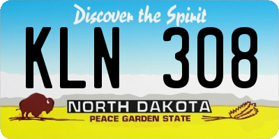 ND license plate KLN308