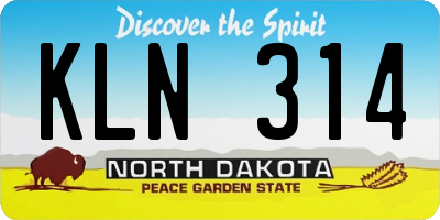 ND license plate KLN314