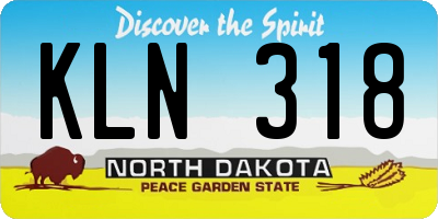 ND license plate KLN318