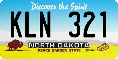ND license plate KLN321