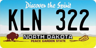 ND license plate KLN322