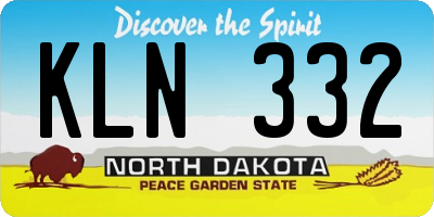 ND license plate KLN332