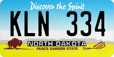 ND license plate KLN334