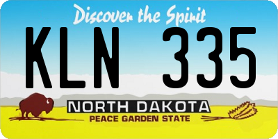 ND license plate KLN335