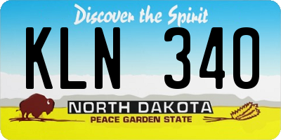 ND license plate KLN340