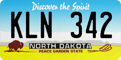 ND license plate KLN342