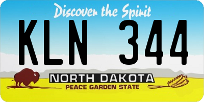 ND license plate KLN344