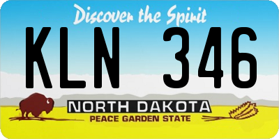 ND license plate KLN346