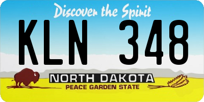 ND license plate KLN348