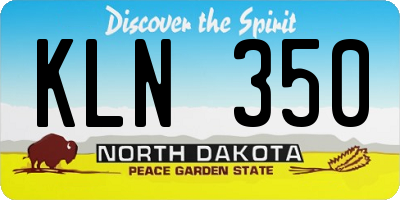 ND license plate KLN350