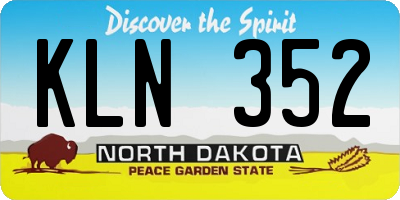ND license plate KLN352