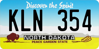 ND license plate KLN354