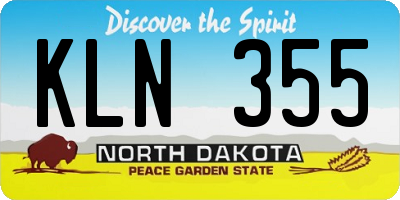 ND license plate KLN355