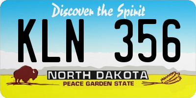 ND license plate KLN356