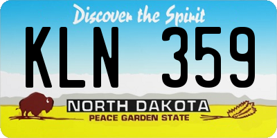 ND license plate KLN359