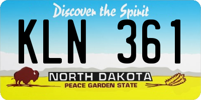 ND license plate KLN361