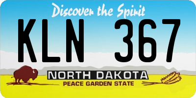 ND license plate KLN367