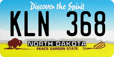 ND license plate KLN368