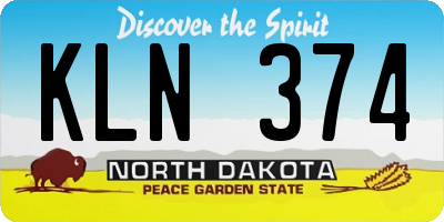 ND license plate KLN374