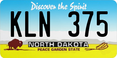ND license plate KLN375