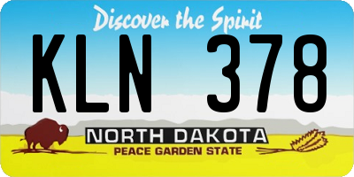 ND license plate KLN378