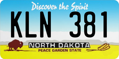 ND license plate KLN381