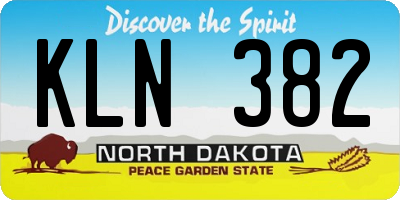 ND license plate KLN382