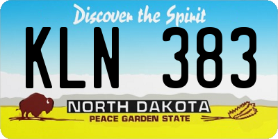 ND license plate KLN383