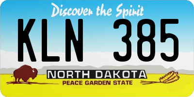 ND license plate KLN385