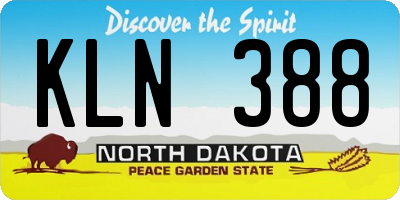 ND license plate KLN388