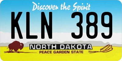 ND license plate KLN389