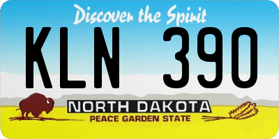 ND license plate KLN390