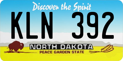 ND license plate KLN392