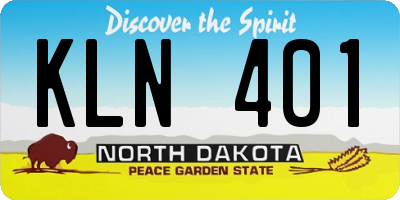 ND license plate KLN401