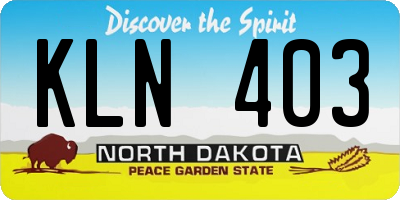 ND license plate KLN403