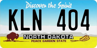 ND license plate KLN404