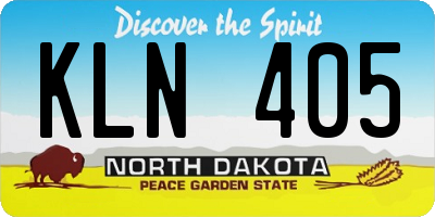 ND license plate KLN405