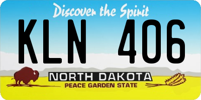 ND license plate KLN406
