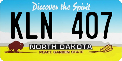 ND license plate KLN407