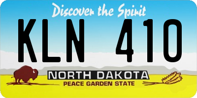 ND license plate KLN410