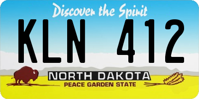 ND license plate KLN412